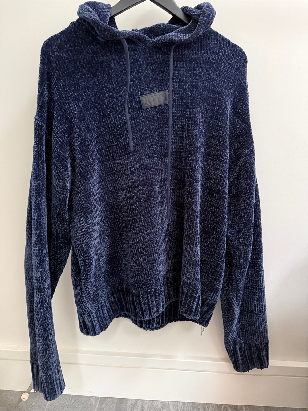 Kith Navy Chenille Cowl Neck Hoodie Sweater